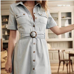 Sezane Jeannette Dress in Light Denim